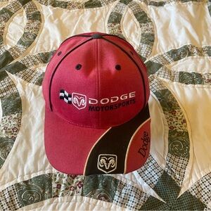 VTG NASCAR Dodge Motorsports Embroidered Red Baseball Cap